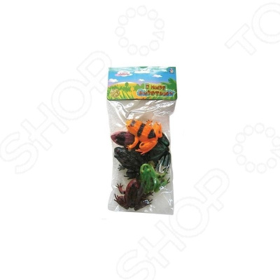 1toy "В мире животных", набор игровой Лягушки 6 шт х 8,75 см. в упаковке ПВХ с хедером
