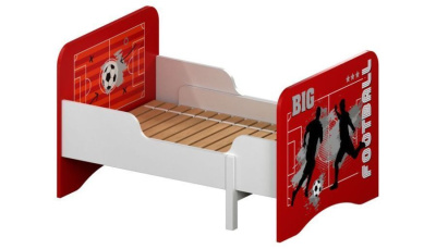 Кровать детская раздвижная Polini kids Fun 3200 (Футбол, красный, арт.0001926.101)