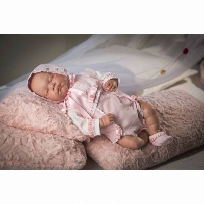 Arias ReBorns Irene новорождённый пупс 45 см, виниловый, в розовой одежде 