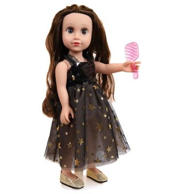 Кукла "Ardana Baby" в коричневом платье с пайетками и воздушной юбкой с золотыми звездами, 45 см, в 