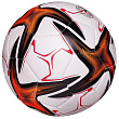Мяч футбольный белый с оранжево-черными звездами, 22-23 см