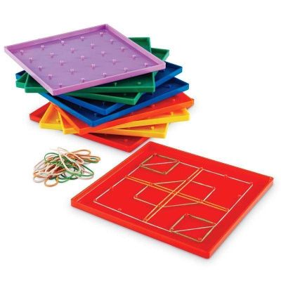 LER0153 Развивающая игрушка "Цветные геоборды"  (10 элементов)