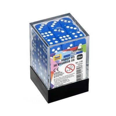 Набор игровых кубиков "36В6" цвет  СИНИЙ