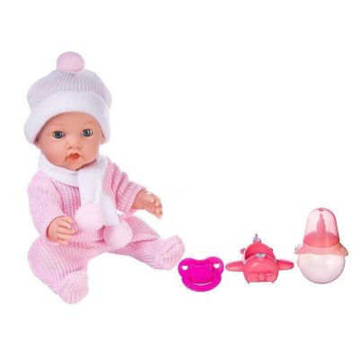 Пупс-кукла "Baby Ardana" 30 см, в розовом комбинезончике, шапочке и шарфике, с аксессуарами, в короб