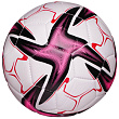 Мяч футбольный белый с розово-черными звездами, 22-23 см