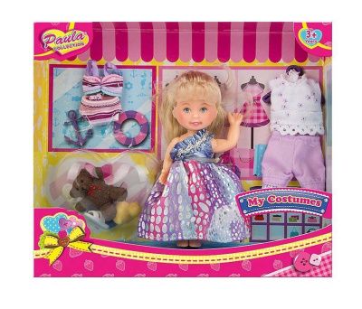 Кукла "Paula. Модница", цветное платье