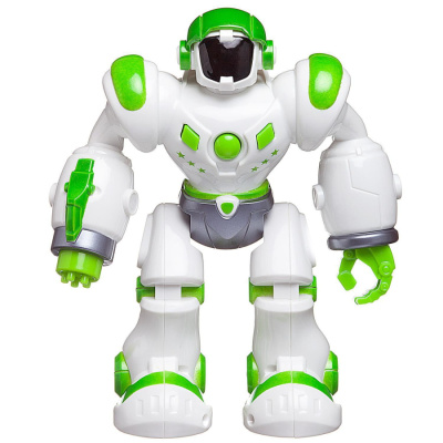 Робот, световые и звуковые эффекты, бело-зеленый