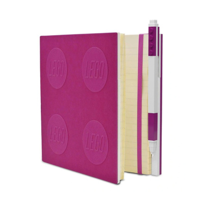 52438 Книга для записей (158х158мм, 176 листов, линейка, 150х152мм), с фиолетовой гелевой ручкой 