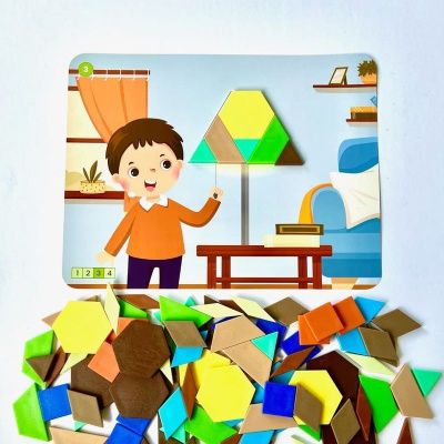 94459 Развивающая игрушка "Геометрические блоки" с карточками (Экология и переработка мусора, 120 эл