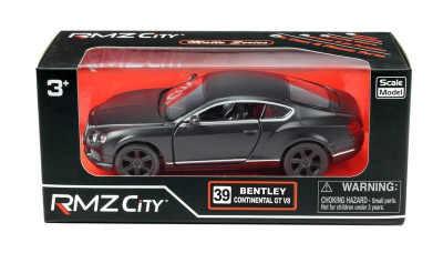 Машина металлическая RMZ City 1:32 Bentley Continental GT V8, инерционная, серый матовый цвет, 16.5 