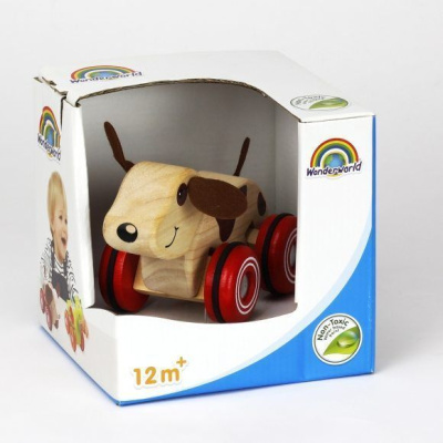 WW-1210 Деревянная игрушка на колесах "Щенок"