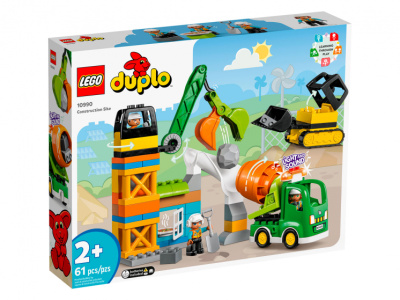 10990 Конструктор детский LEGO Duplo Строительная площадка, 61 деталей, возраст 2+ (со световыми и з