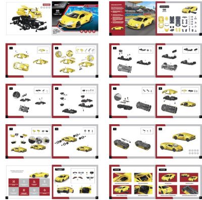 Машинка-конструктор "Собери сам. Гоночная машина", 58 деталей, цвет желтый, звук и свет