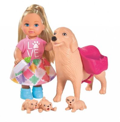 Кукла EVI с собачкой и щенками
