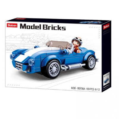 Конструктор Sluban серия Model Brick Спортивная машина синяя, 169 деталей