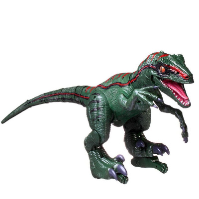 Динозавр на р/у "Велоцираптор", пускает пар, звуковые и световые эффекты, в коробке