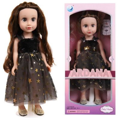 Кукла "Ardana Baby" в коричневом платье с пайетками и воздушной юбкой с золотыми звездами, 45 см, в 