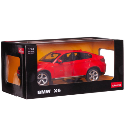 Машина металлическая 1:24 scale BMW X6, цвет красный, двери и капот открываются