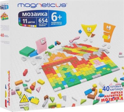Мозаика 654 элемента 11 цветов 40 этюдов Magneticus MM-650
