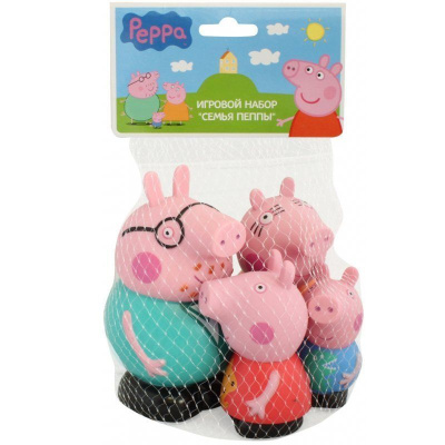 Игровой набор "Семья Пеппы", 4 фигурки, пластизоль. TM Peppa Pig