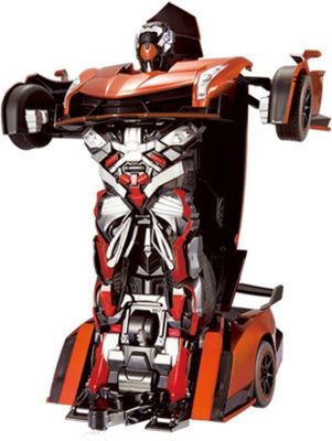 1toy Робот на р/у 2,4GHz, трансформирующийся в спортивный автомобиль, 30 см, оранжевый
