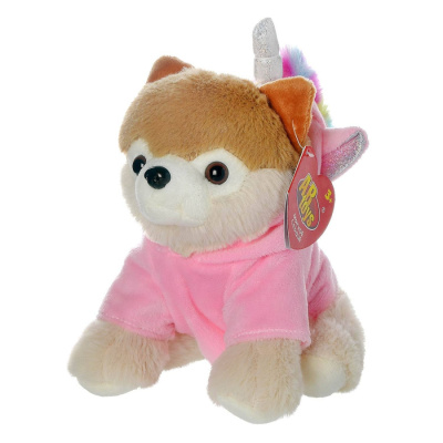 Мягкая игрушка Модные питомцы. Собачка в розовом костюме Единорожки, 18см