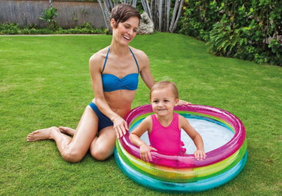 Бассейн надувной детский INTEX "Rainbow Baby Pool" (Радужный) 86смx25см (1-3 года)
