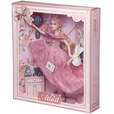 Кукла "Atinil. Мой розовый мир" в платье с ассиметричной юбкой и аксессуарами, 28см