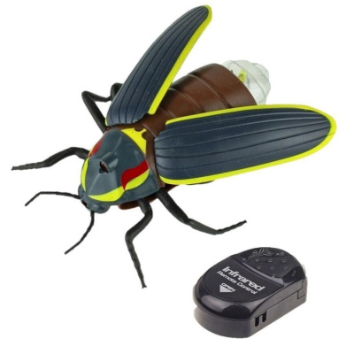 Интерактивные насекомые и пресмыкающиеся. Светлячок, ИК управление, световые эффекты, 11х8х2,8см