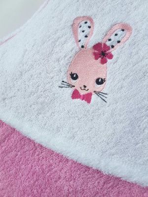 Полотенце для купания 92*95см."Pink Bunny" (розовое)