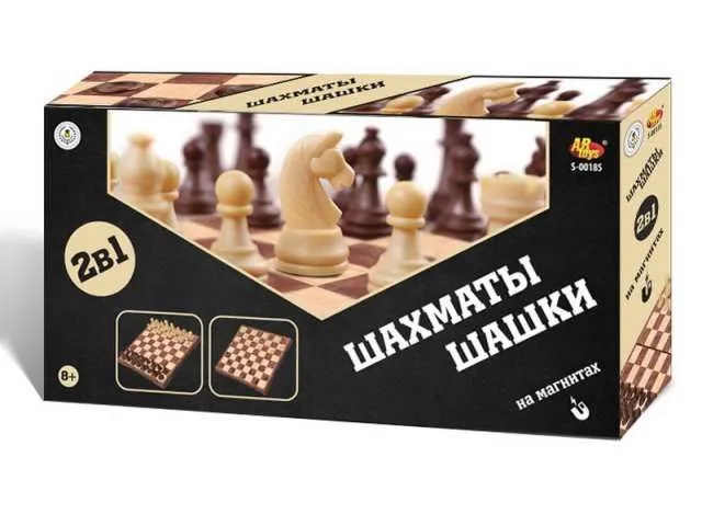 Игра настольная Академия Игр Шахматы и шашки магнитные, 2 игры в 1Академия Игр.
