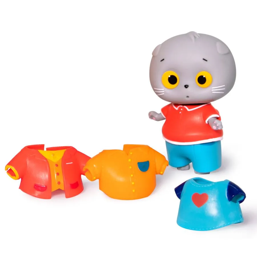 Кот Басик мини игрушка и 5 предметов одежды "Яркие краски"