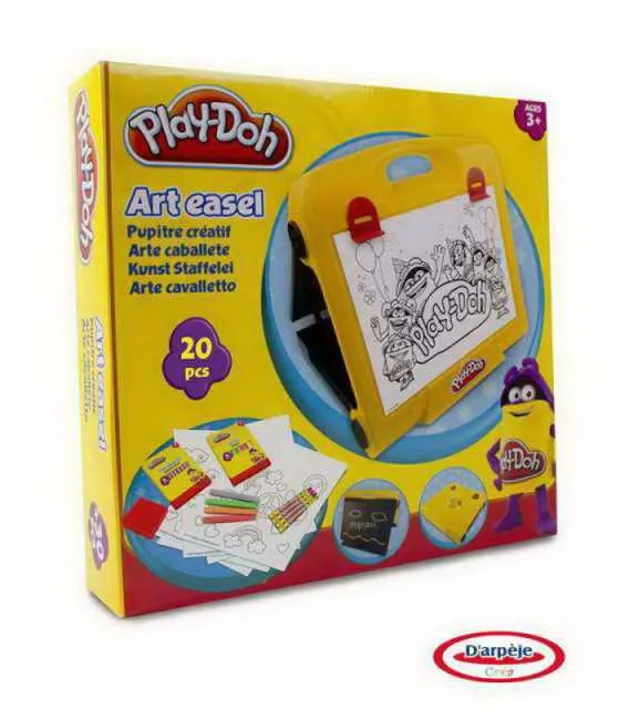 Набор Play-doh "Креативная студия", доска для рисования, 4 восковых мелка, 10 листов для раскрашиван