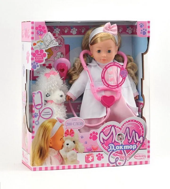Кукла интерактивная "Молли-Доктор" 40 см, со стетоскопом и собачкой