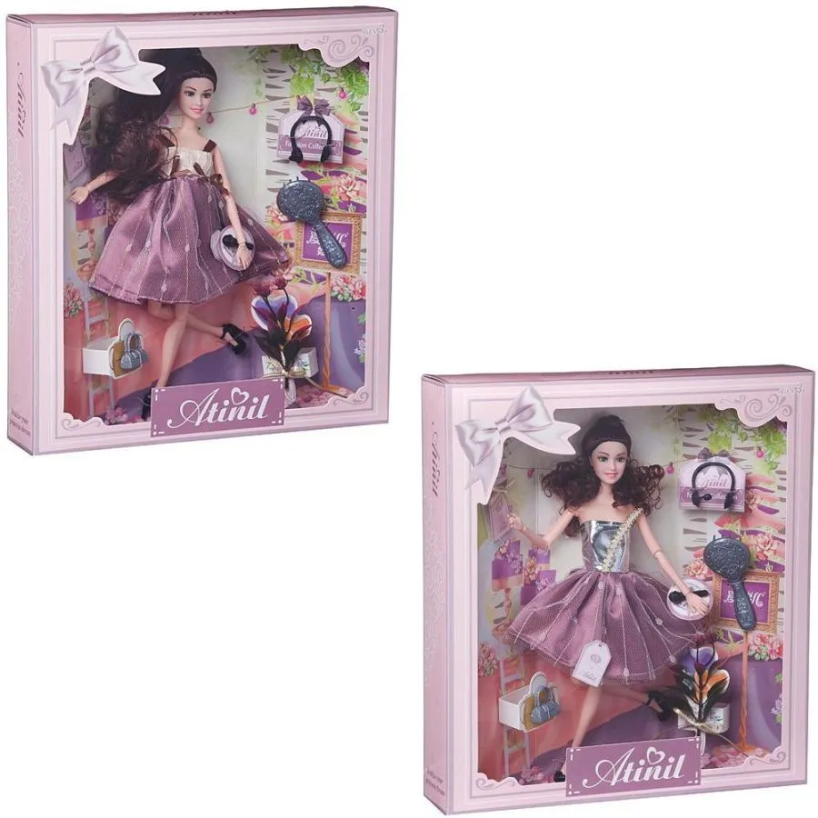 Кукла "Atinil. Звезда эстрады" в коротком платье с двухслойной юбкой, с аксессуарами, 2 вида, 28см
