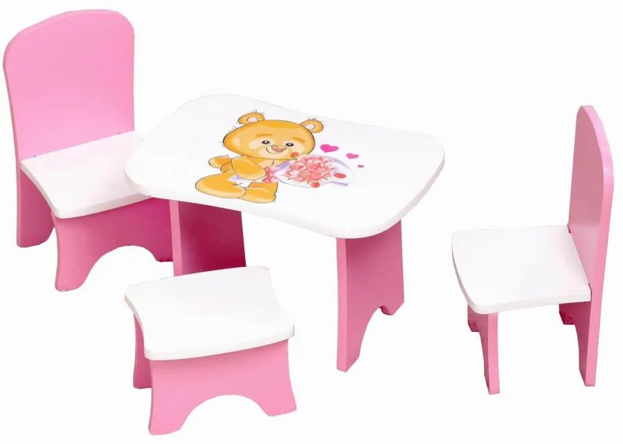 Набор мебели для куклы стол и 3 стула
