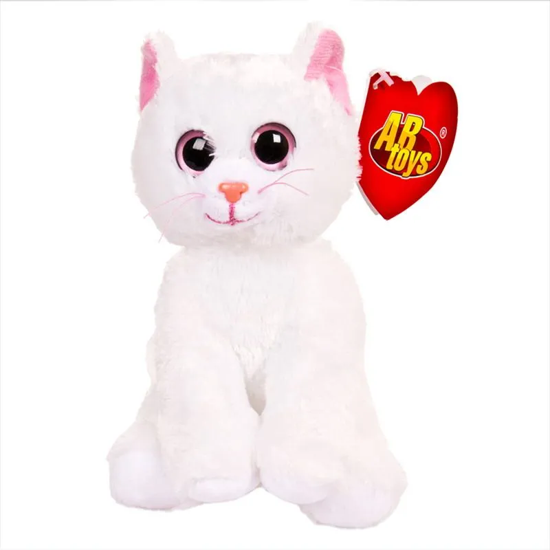 Котенок белый 15 см, игрушка мягкая