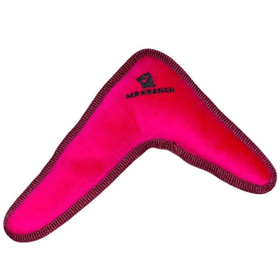 Игрушка Mr.Kranch для собак средних и крупных пород Бумеранг с пищалкой 34х28,5х6,5см, розовый