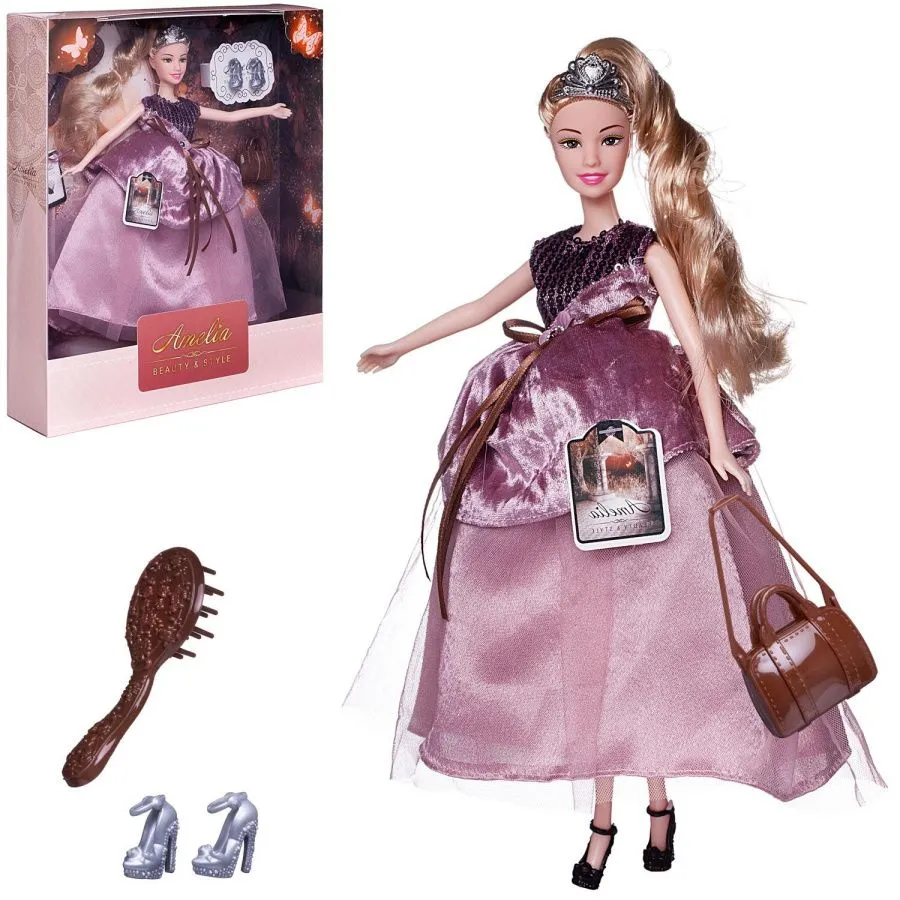 Кукла "Amelia. Королевский прием" с диадемой, в длинном платье, светлые волосы, 30 см