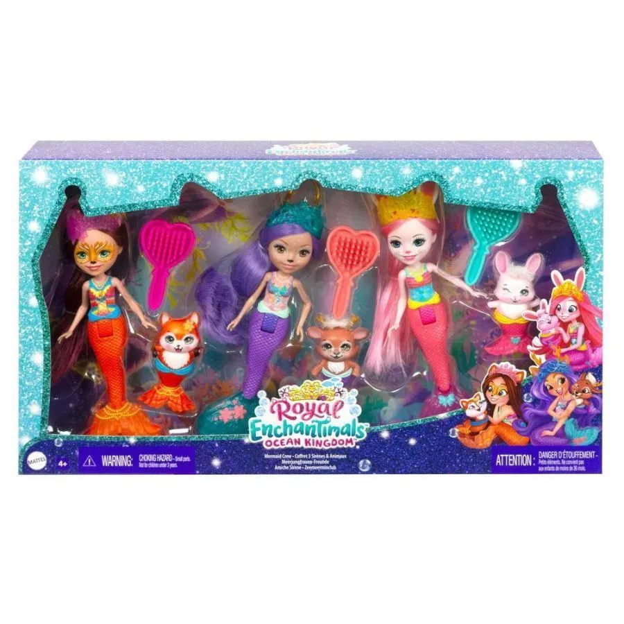 Enchantimals Набор из трех кукол "Волшебные русалочки" с питомцами и аксессуарами