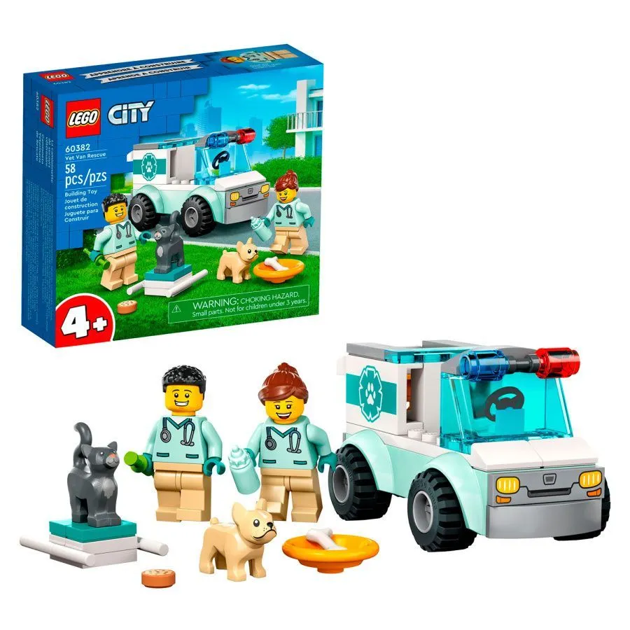 60382 Конструктор детский LEGO City Спасатели-ветеринары, 58 деталей, возраст 4+