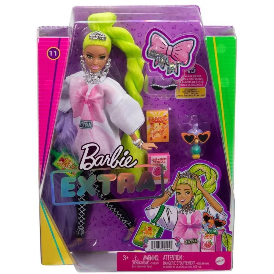Barbie Экстра с неоново-зелёными волосами