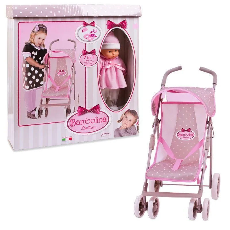Кукла Bambolina серии Boutique в наборе 7 в 1 с прогулочной коляской 