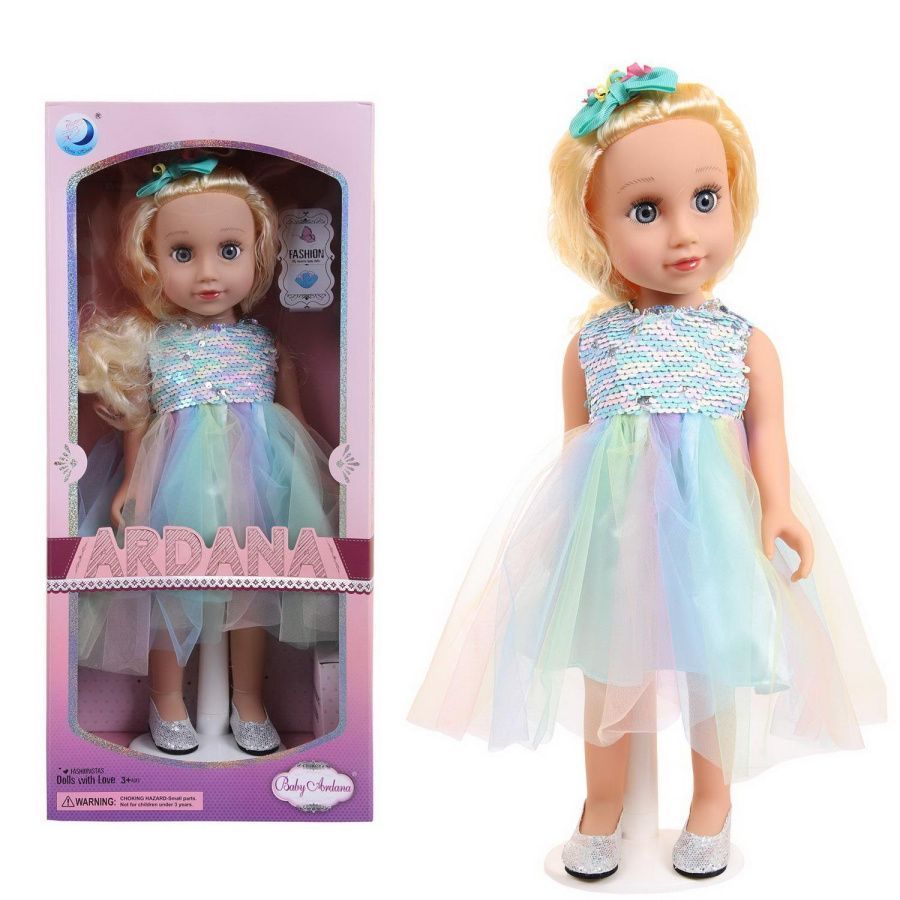 Кукла "Ardana Baby" в платье с пайетками и воздушной юбкой, 45 см, в коробке