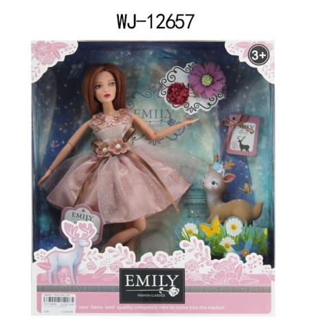 Кукла "Emily. Розовая серия" с олененком и аксессуарами, 30 см