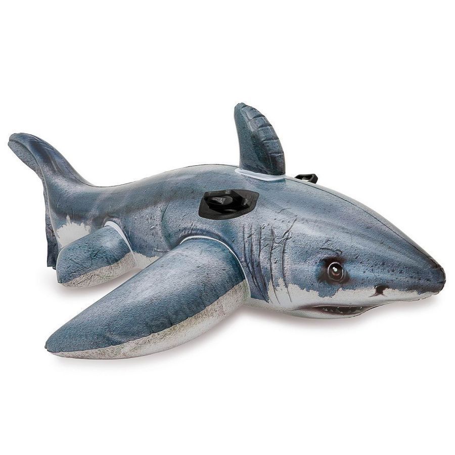 Игрушка надувная для плавания INTEX "Great White Shark Ride-On" (Большая белая акула) с ручками