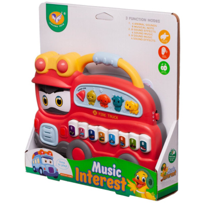 Игрушка для малышей. Игровой центр с пианино "Пожарная машина", со звуковыми эффектами, в коробке