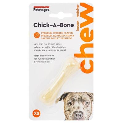 Petstages игрушка для собак Chick-A-Bone косточка с ароматом курицы 8 см очень маленькая