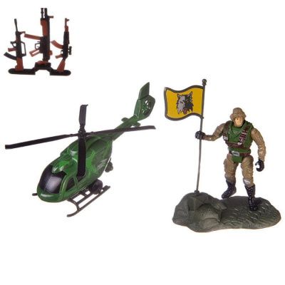 Боевая сила. Игровой набор "Вертолет, фигурка солдата и другие акссесуары", в пакете